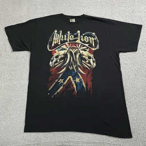 White Lion Band Shirt Mens XL Concert Tour Skulls Graphic Rock Short Sleeve VTG